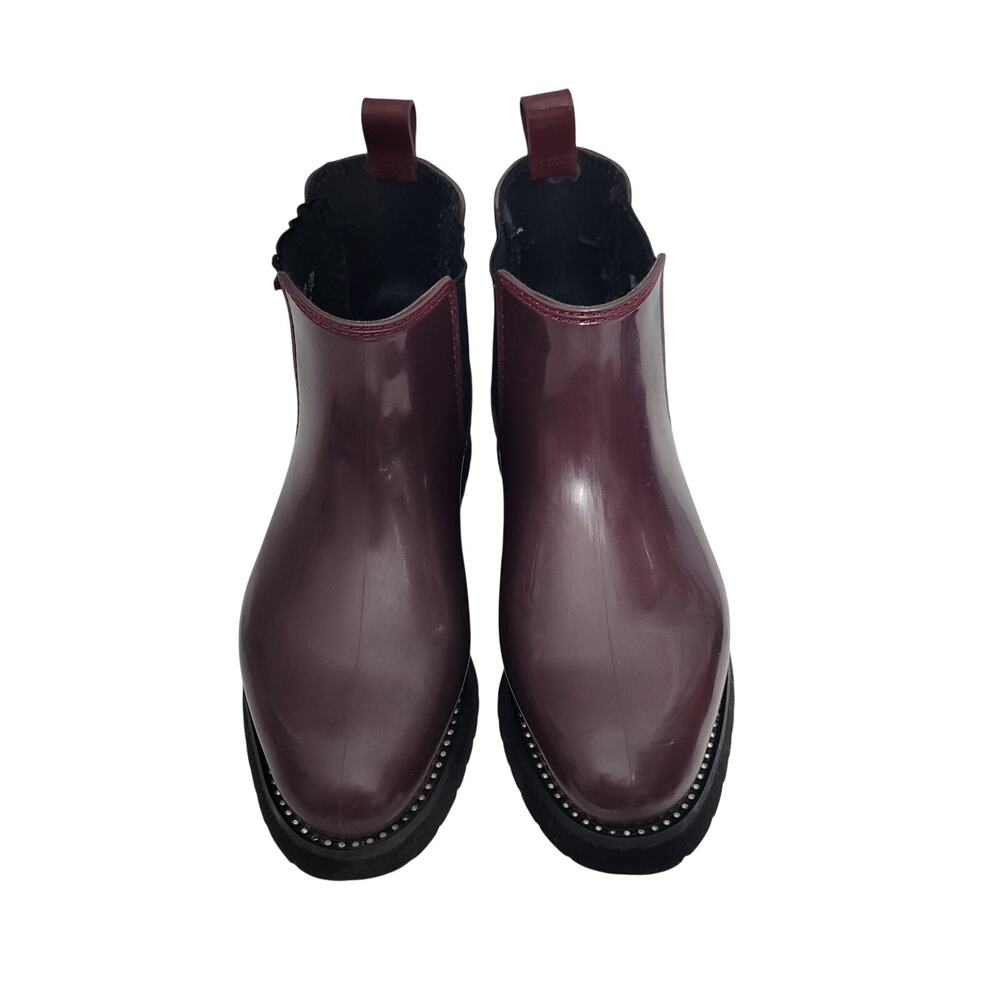 Naturalizer Glossy Rubber Chelsea Brown Rain Ankle Boots Size7M 31026-2858 - Picture 1 of 7